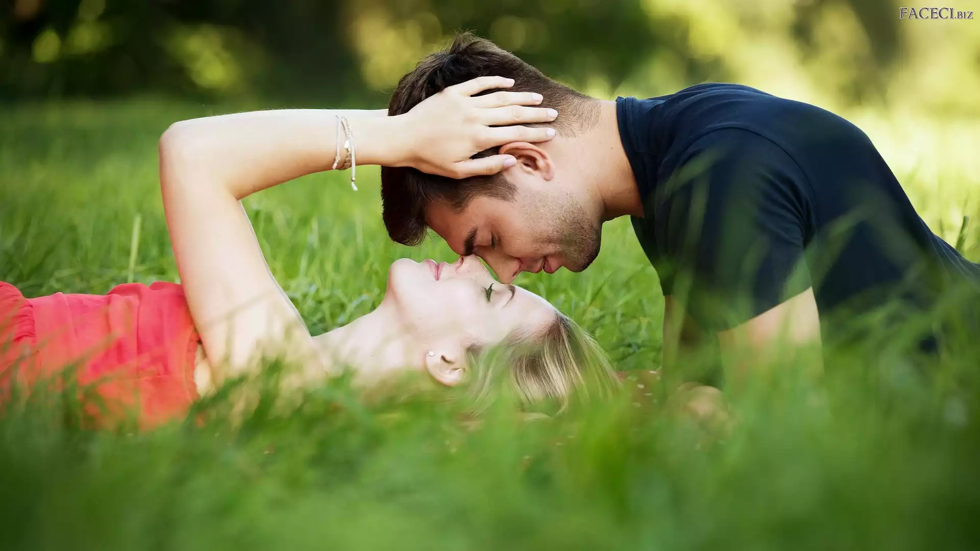 Mężczyzna, Trawa, Kobieta, Miłość