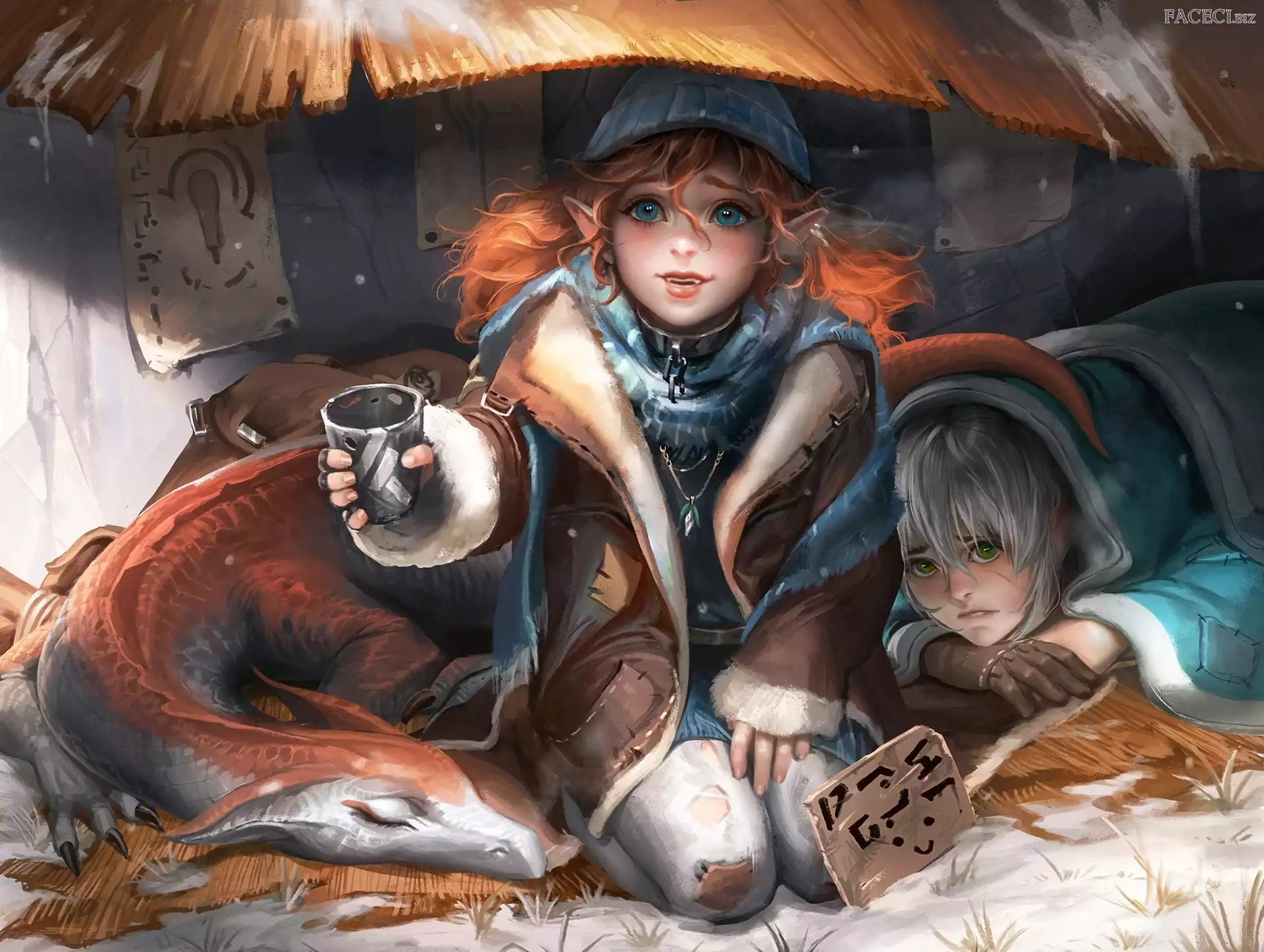 Smok, Chłopak, Sakimichan, Dziewczyna